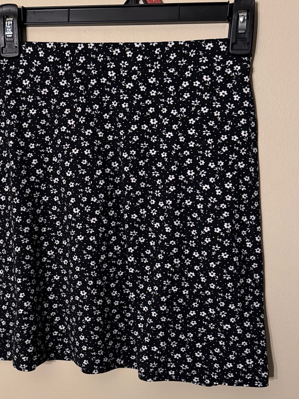 Black Floral A-Line Skirt - Unbranded